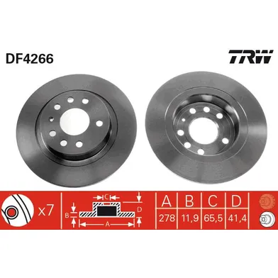 Диск тормозной задний TRW DF4266