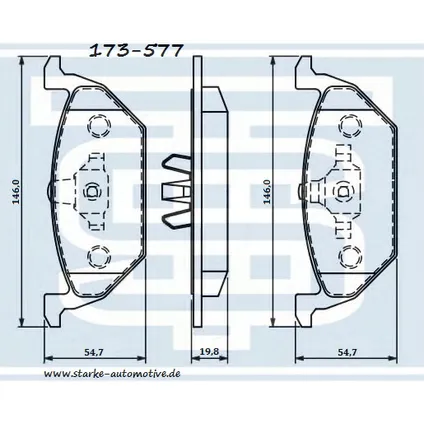 Колодки тормозные VW GOLF IV передние STARKE 173-577