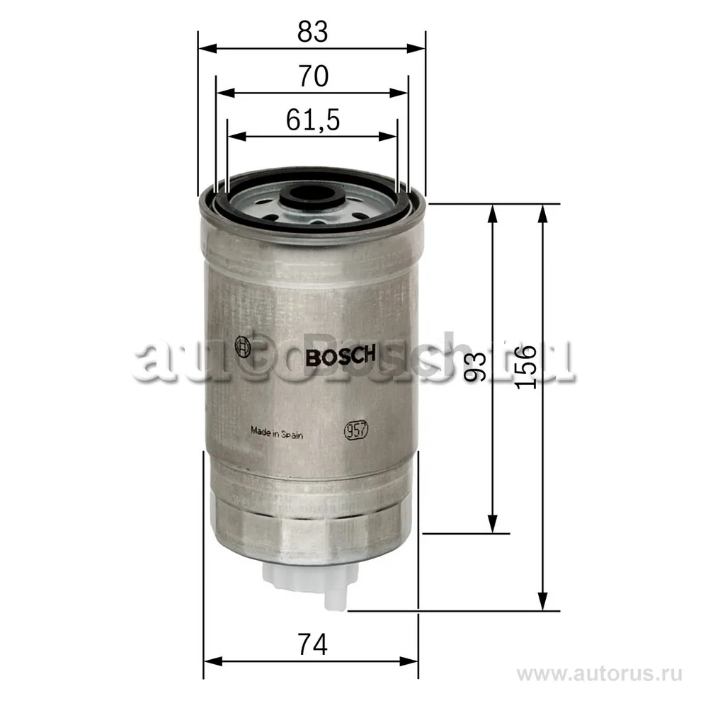 Фильтр топливный VAG/FIAT/FORD/OPEL mot.DIESEL BOSCH 1 457 434 106
