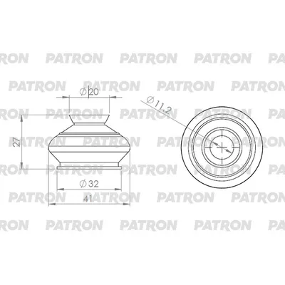 Пыльник шаровой опоры 12x27x28 PATRON PSE6341