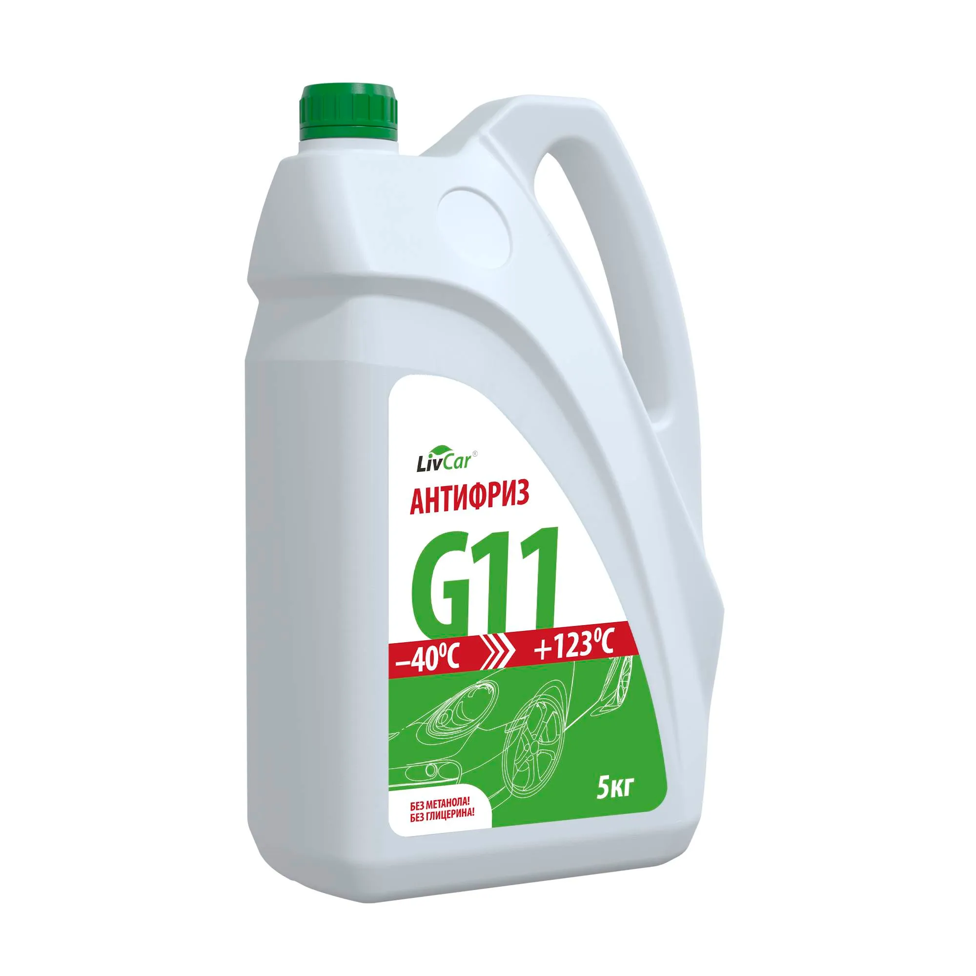 Антифриз LIVCAR Coolant G11 готовый -40C зеленый 5 кг 1005-LCA-005G