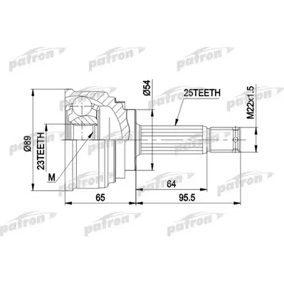 ШРУС наружн к-кт 25x54x23 MITSUBISHI: GALANT 1.8-2.0 DO PATRON PCV1148