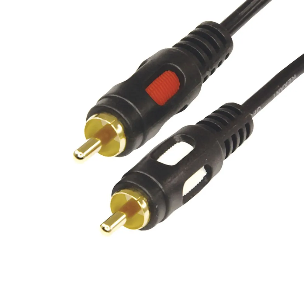 Шнур 2 RCA - 2 RCA, длина 3 метра, черный (GOLD) REXANT 17-0145