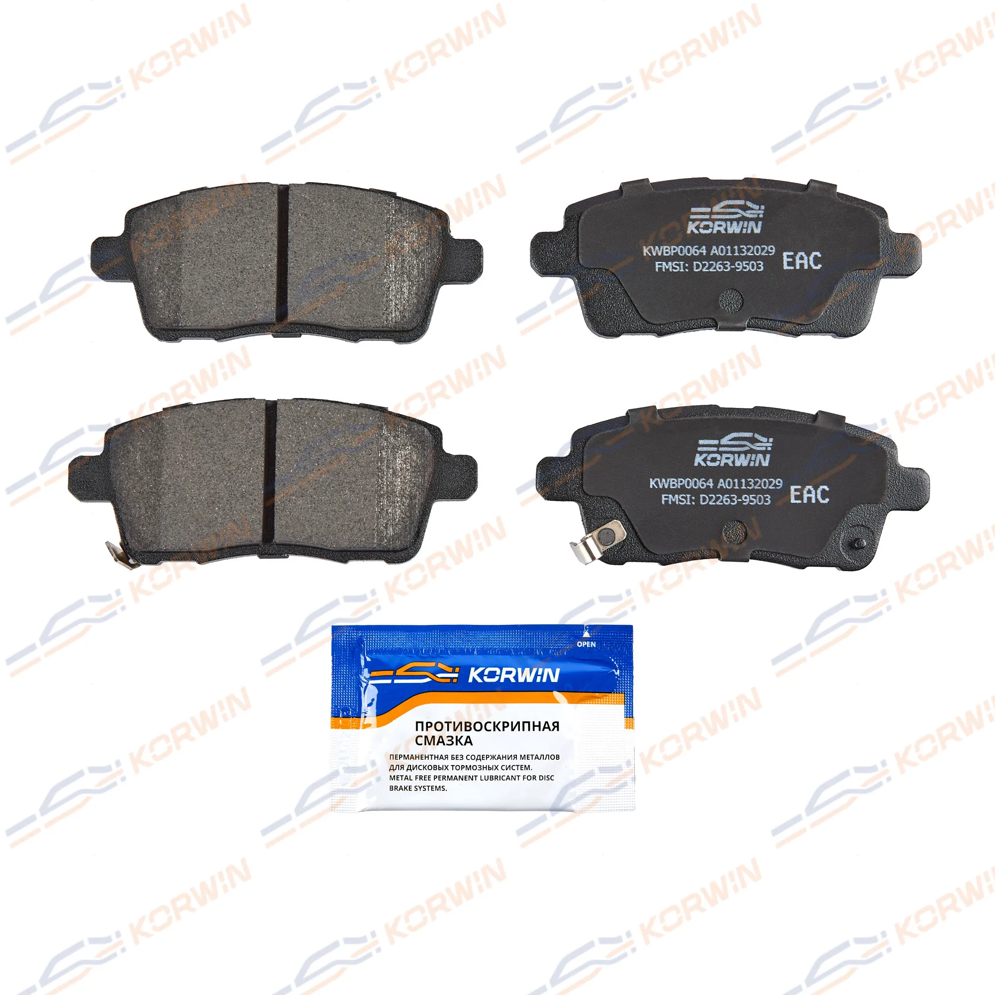 Колодки тормозные зад. Chery Tiggo 7 Pro 19-/Tiggo 8 Pro 21-/Exeed LX 21- KORWIN KWBP0064
