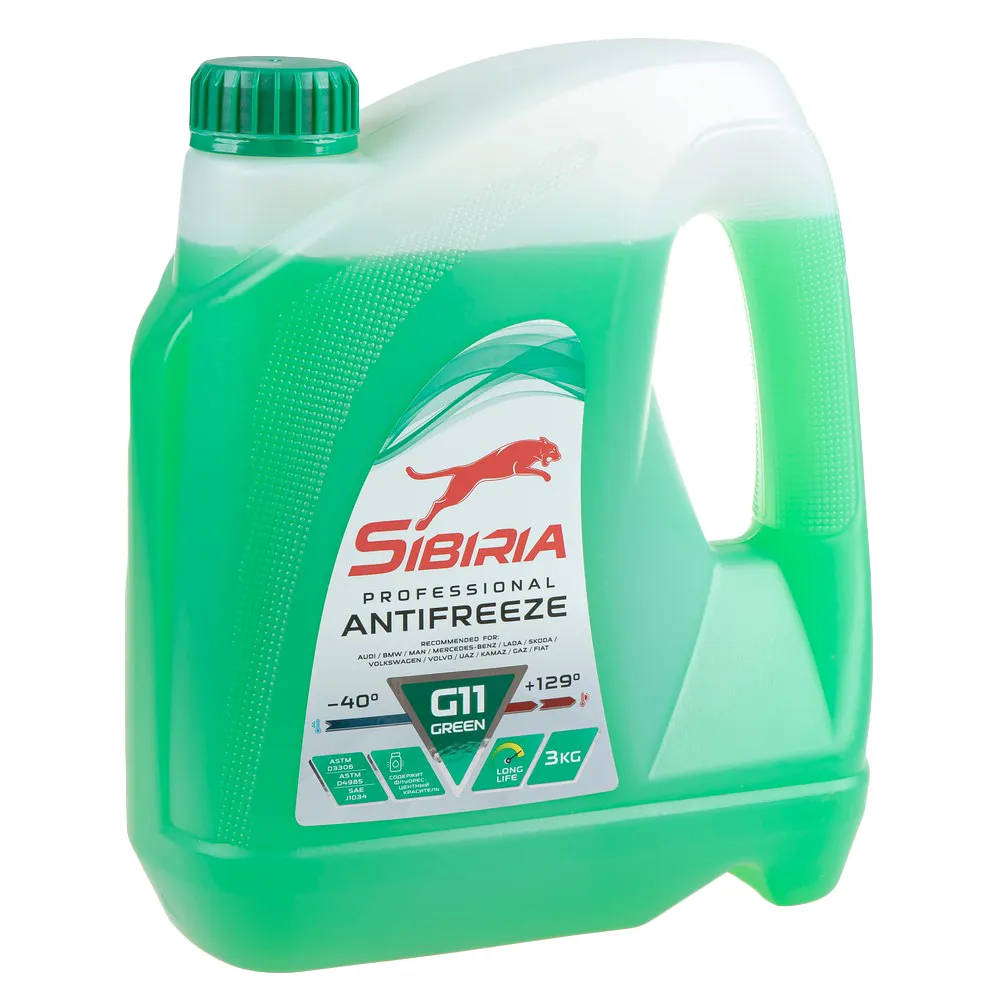 Антифриз SIBIRIA GREEN G11 готовый -40 зеленый 3 кг 800257