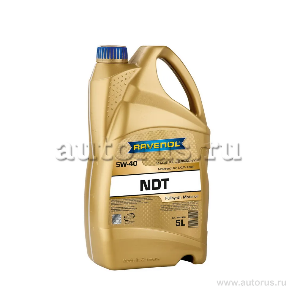 Моторное масло RAVENOL NDT SAE 5W-40 (5л) new 1122103-005 (4014835803282)