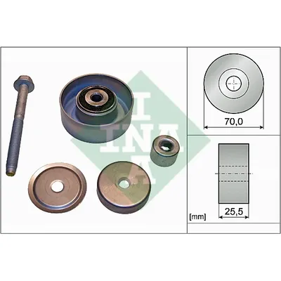Ролик обводной приводного ремня GM/OPEL/SAAB mot.2,8/3,0/3,2L V6 INA 532 0665 10