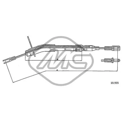 Трос ручника 200/8-280/8 Metalcaucho 80926