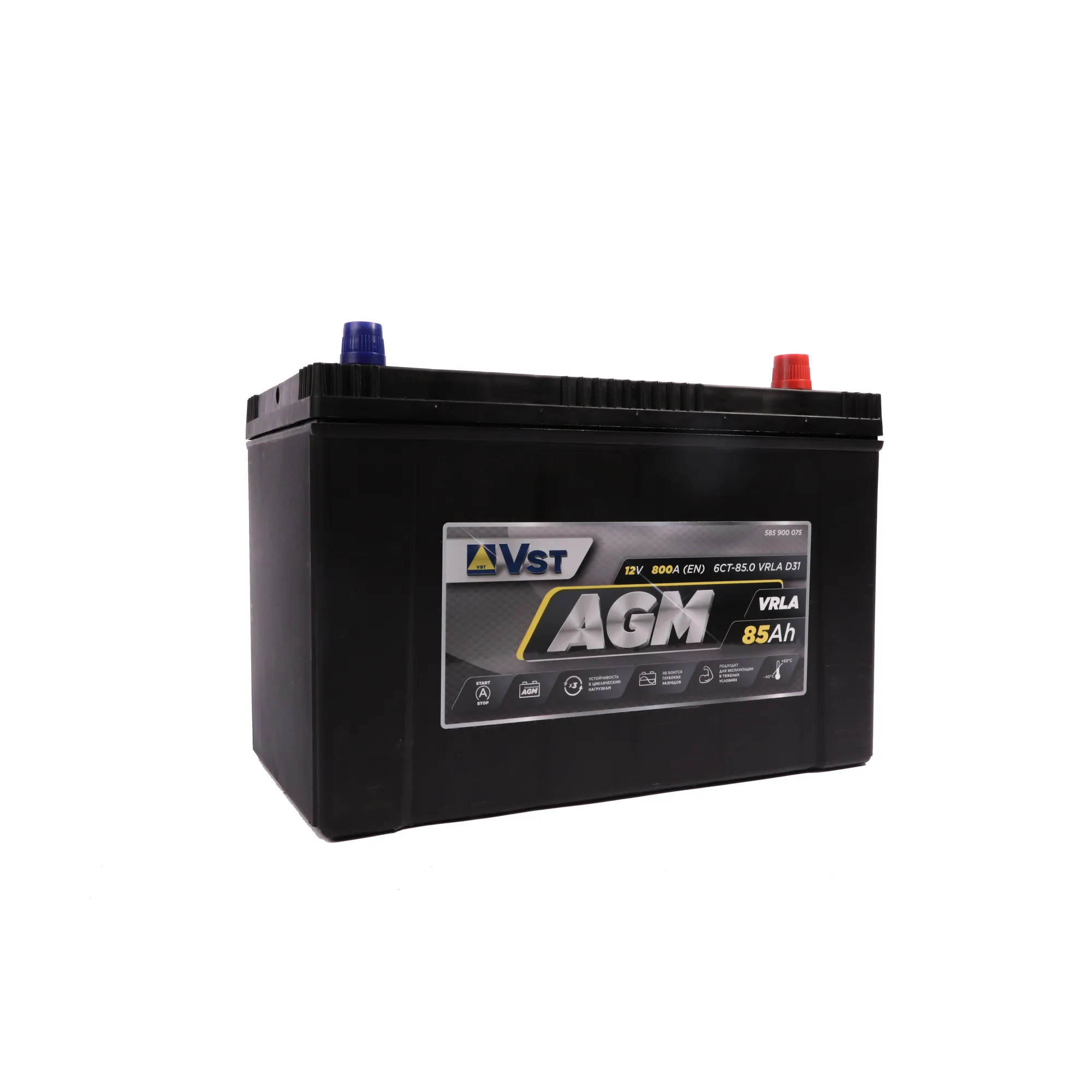 Аккумулятор VST AGM Stop&Go 85 А/ч обратный R+ 305x171x222 D31 EN 800 А
