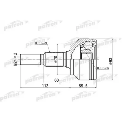 ШРУС наружн 29x70x36 JEEP: CHEROKEE 05-09 PATRON PCV6879