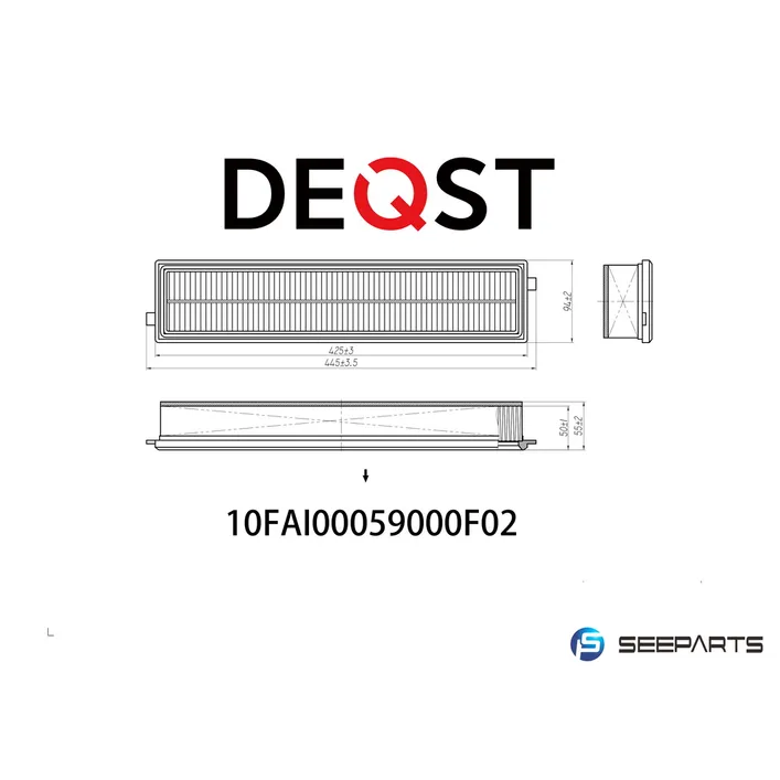 Воздушный фильтр. CITROEN BERLINGO II 04.08-,CITROEN C4 (LA_) 11.04- DEQST 10FAI00059000