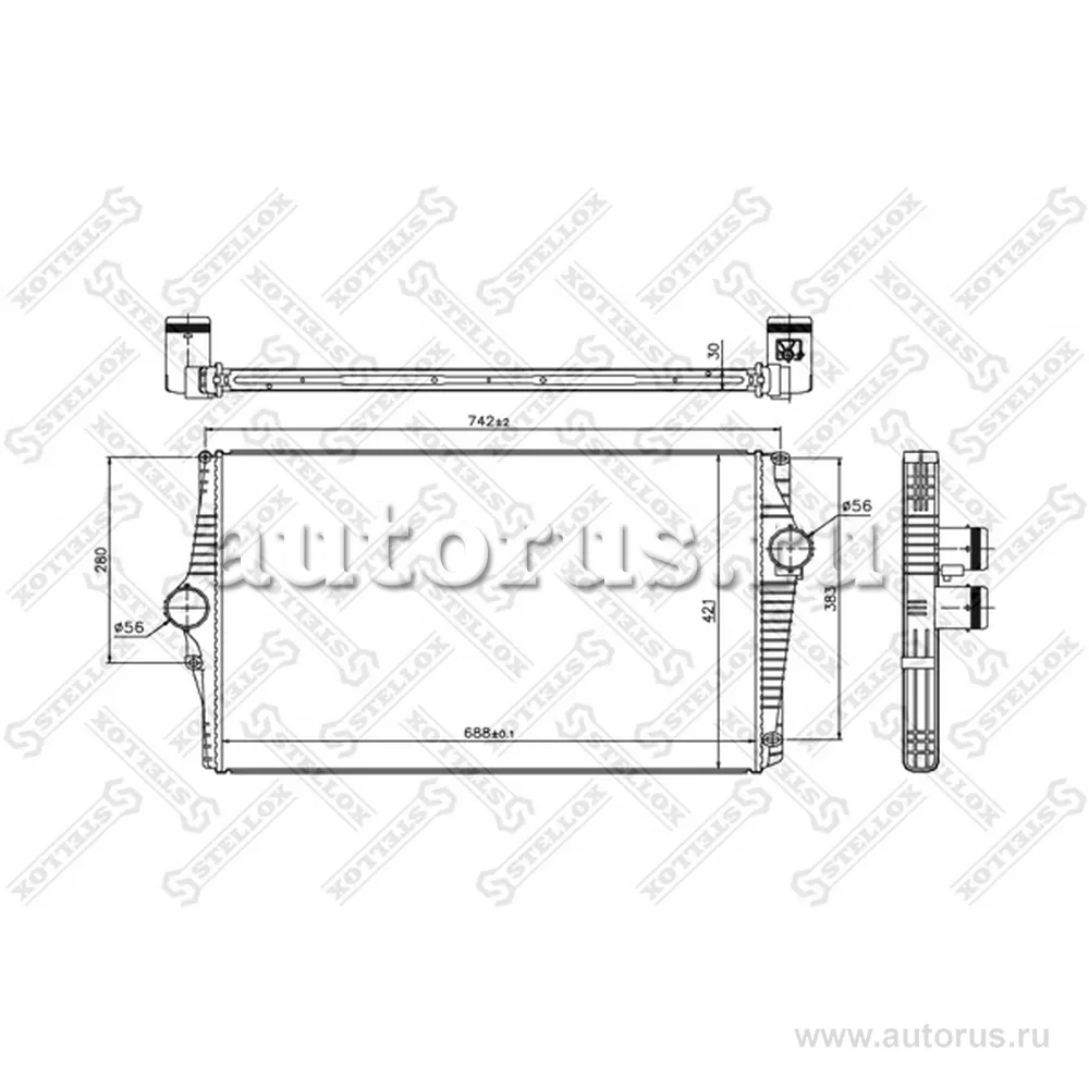 Интеркулер Volvo XC90 06> STELLOX 10-40179-SX