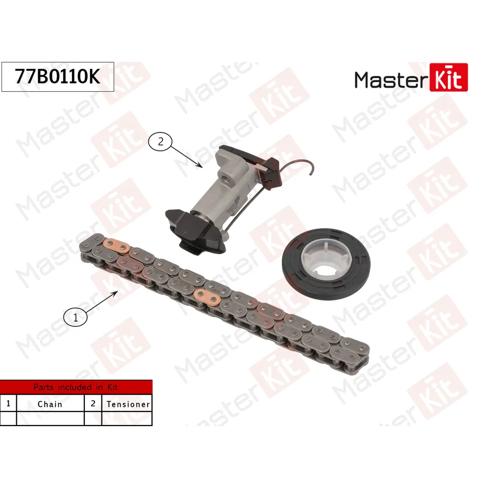 Комплект цепи ГРМ CITROEN/PEUGEOT YHZ (DV5RC 1,5HDi) 8мм MASTERKIT 77B0110K