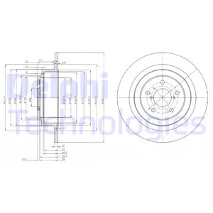 Диск тормозной задний SUBARU LEGACY III 99-> /D=290MM DELPHI BG4154
