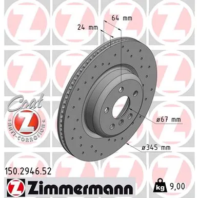 Диск тормозной ZIMMERMANN 150.2946.52