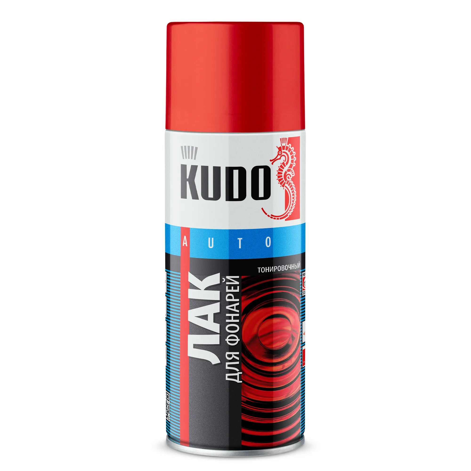 Лак спрей для тонировки фонарей красный, 520 мл. KUDO KU-9022