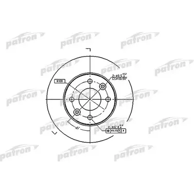 Диск тормозной передний RENAULT: 5 72-85, CLIO I 91-98, CLIO I фург PATRON PBD1015