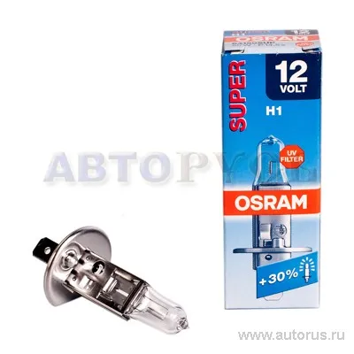 Лампа 12V H1 55W +30% OSRAM SUPER 1 шт. картон 64150SUP
