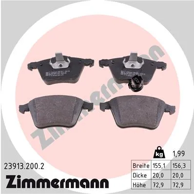 SBB Audi, VW incl. accessories ZIMMERMANN 23913.200.2