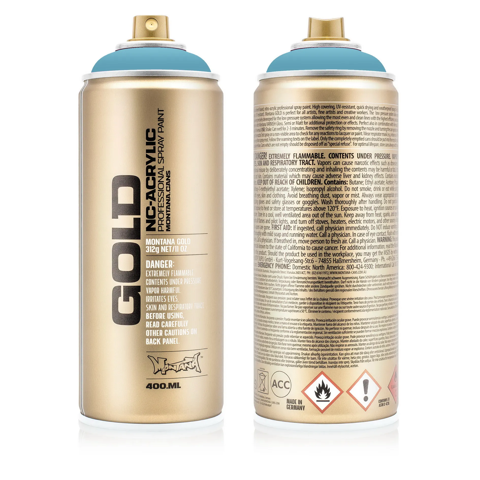 Краска GOLD серо-голубая MONTANA CANS G5120