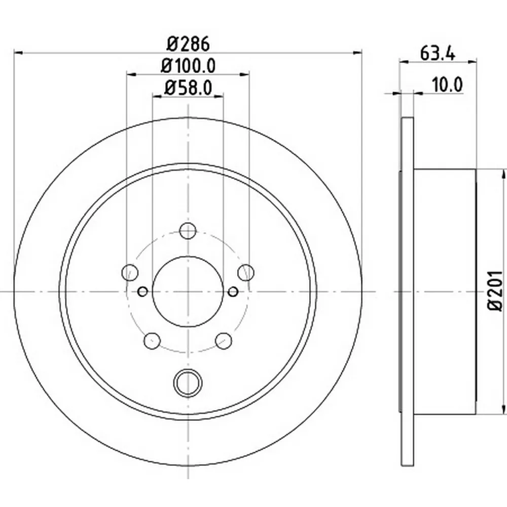 Диск тормозной задний MIN2 HELLA 8DD355116421