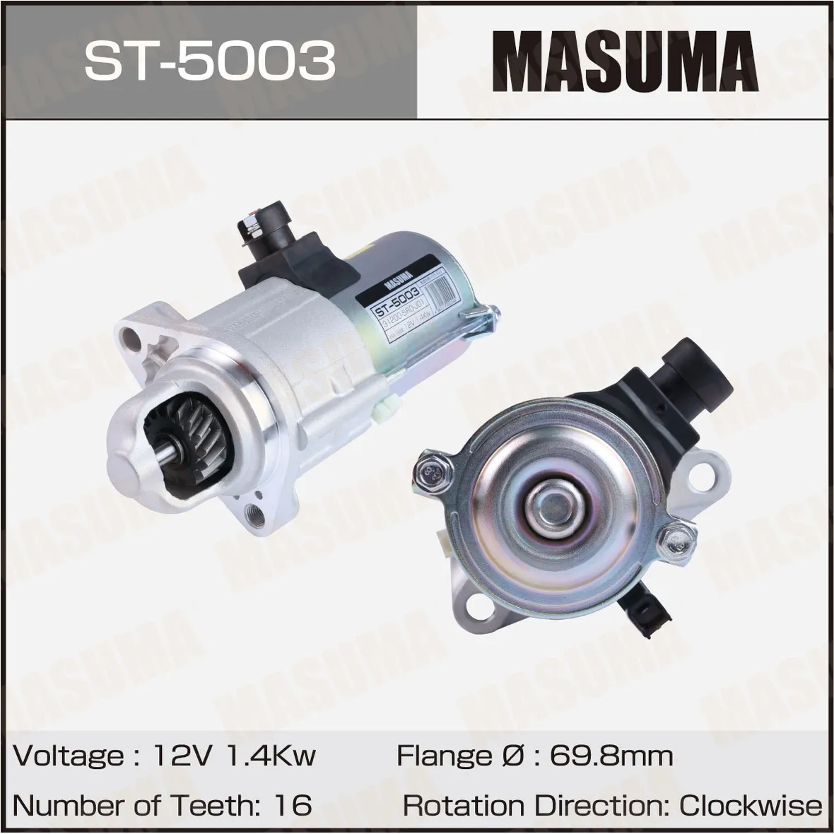 Стартер MASUMA, HONDA / L13B, L15B (12V/1.4KW) MASUMA ST5003