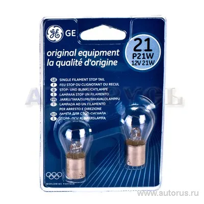 Лампа 12V P21W 21W GE Lighting 2 шт. блистер 35406/17131