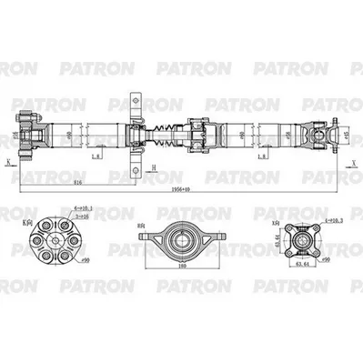 Вал карданный HYUNDAI: IX35/Tucson (2.0/2.4) 2010-2015 (- 30.05. PATRON PKR009