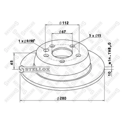 Диск тормозной 276X65X10X67 N5 OMN MB V 276X65X10X67 STELLOX 8500799_SX