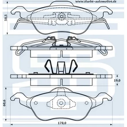 Колодки тормозные перед. FORD FOCUS I STARKE 176-702