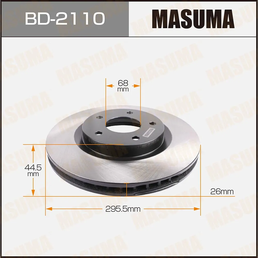 Диск тормозной MASUMA front DUALIS JAPAN/ J10 10- уп.2 MASUMA BD2110