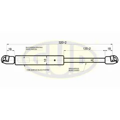 АМОРТИЗАТОР КАПОТА LROV FREELANDER 2 (FA_), 10/06- 410N L319,5/120MM G.U.D ggs010159