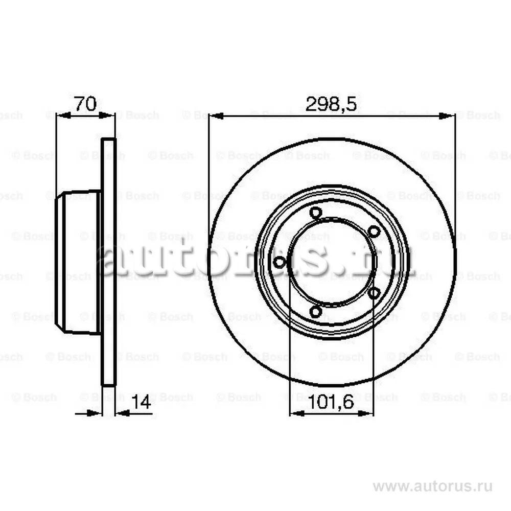 Диск тормозной передний BOSCH 0986478827