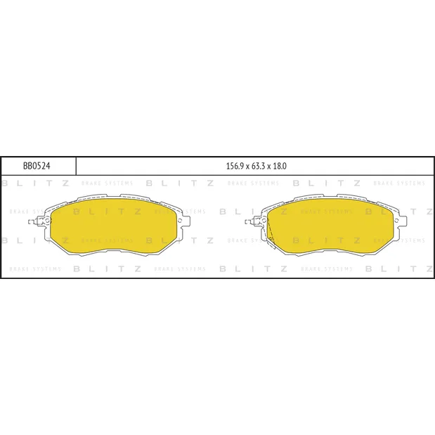 Колодки тормозные дисковые передние SUBARU Legacy/Outback/Tribeca 03-> BLITZ bb0524