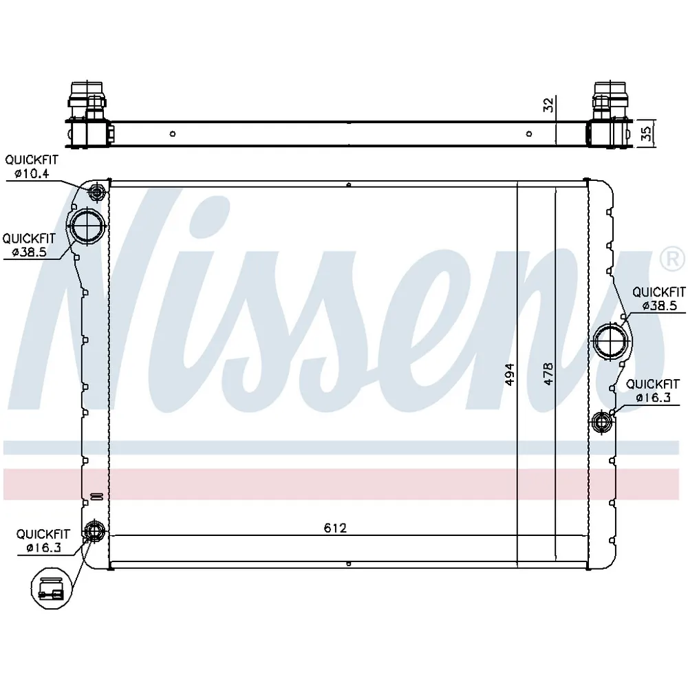 Радиатор BMW F10 550I 10- NISSENS 60779