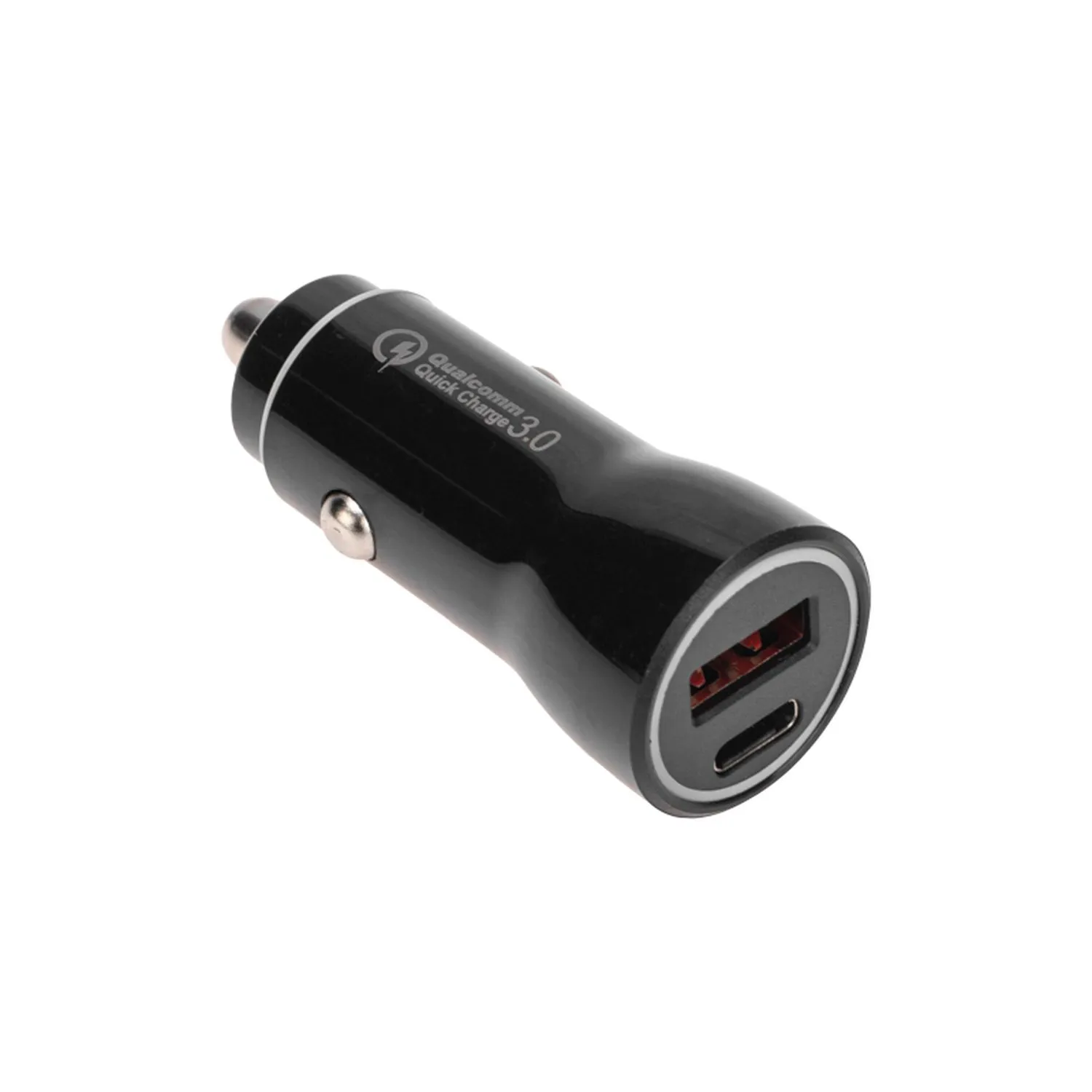 Автозарядка в прикуриватель АЗУ USB-A (QC 3.0)+USB-C (PD), 38Вт черная REXANT 18-1200