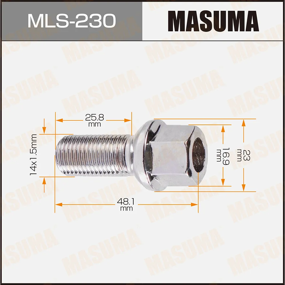 Болт колесный MASUMA MLS-230