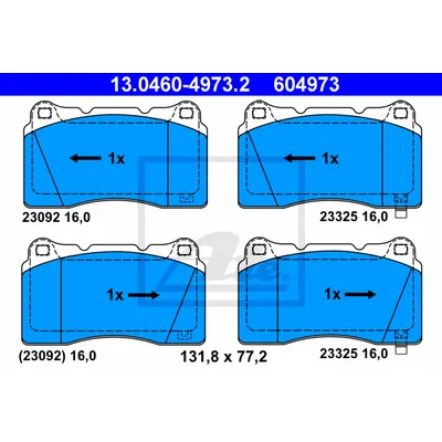 Колодки тормозные передние MITSUBISHI ATE 13.0460.4973.2