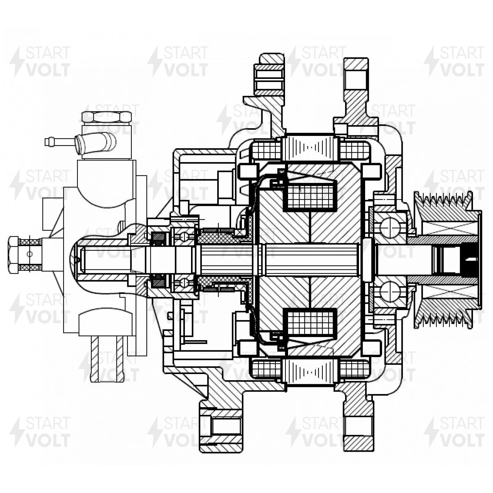 Генератор для а/м Hyundai Porter 2 (08-) с дв. D4CB 100A STARTVOLT LG 0805