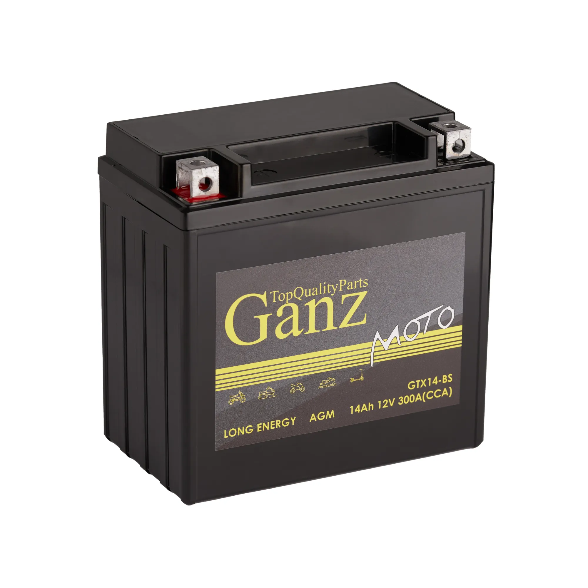 Аккумулятор GANZ мото AGM 14 А/ч Прямая 150x85x147 CCA300 А GTX14-BS