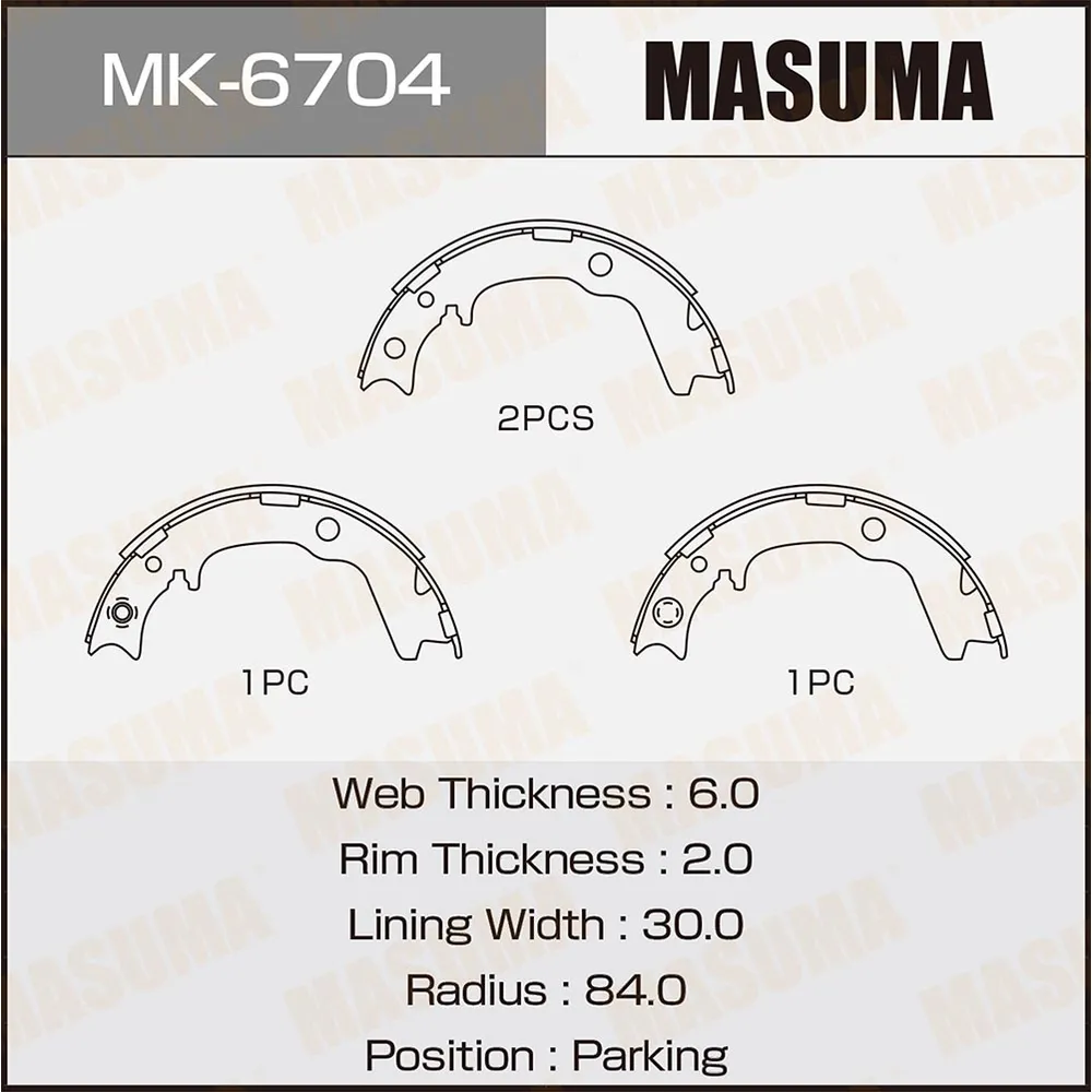 Колодки ручника MITSUBISHI ASPIRE MASUMA MK-6704