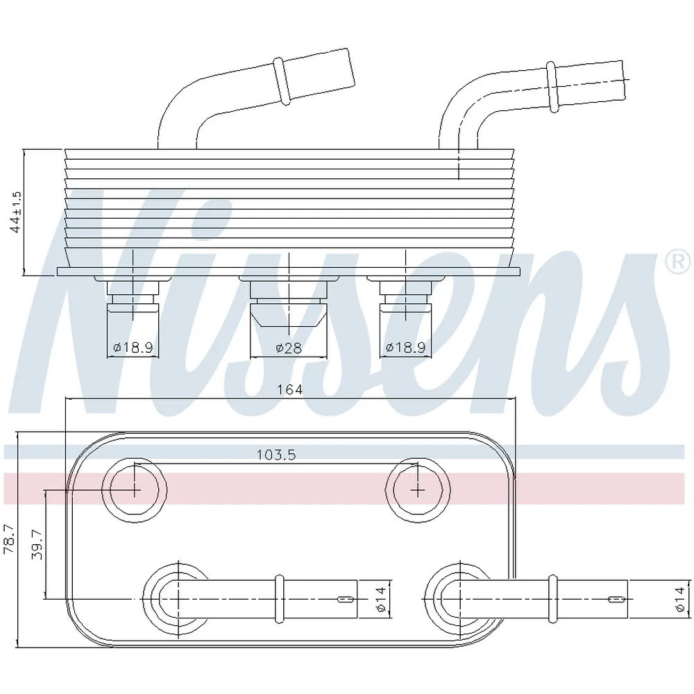 Масляный радиатор BMW 3 98-, X3 04-, Z4 03-, NISSENS 90657
