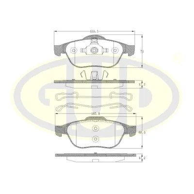 КОЛОДКИ ПЕР REN ESPACE 2.0-3.0DCI 02-/LAGUNA 1.6-2.2DCI 01- G.U.D GBP084300