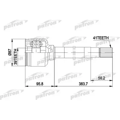 ШРУС внутр к-кт [A:41, B:39, D:87] CITROEN: JUMPER борт PATRON PCV5014