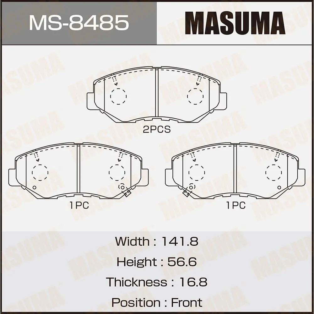 Колодки передние HONDA ACCORD MASUMA MS-8485
