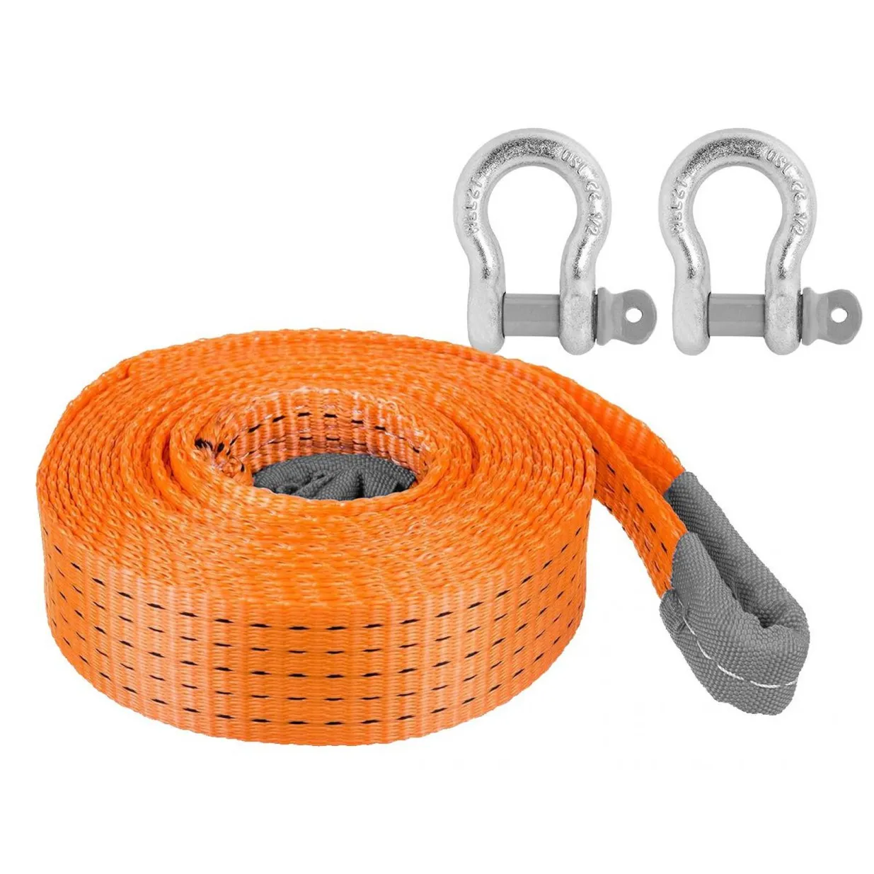 Трос буксировочный (лента) 12т, 6м, 2 металл.шакла AIRLINE ATWS006