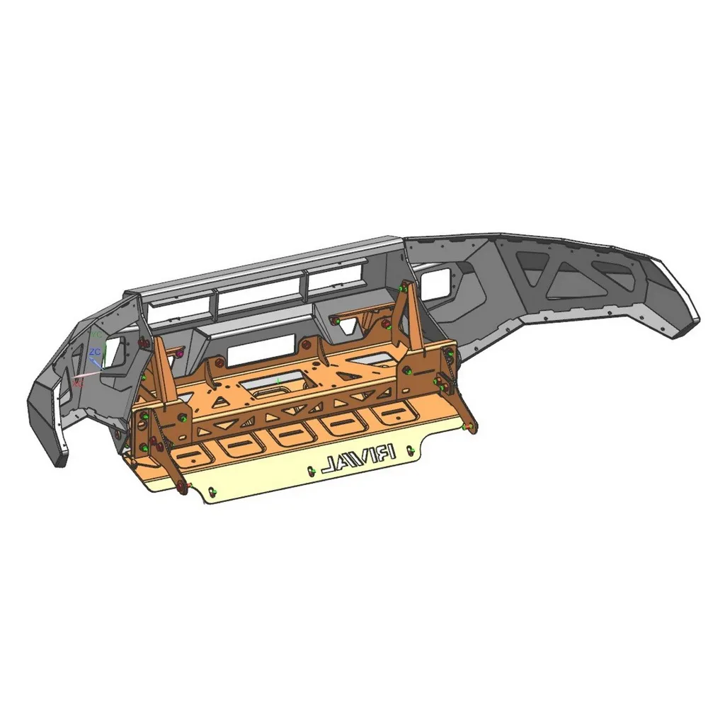 Бампер силовой Rival передний (черный, с ПТФ) Toyota Hilux Revo 2015- Rival D.5701.1.B