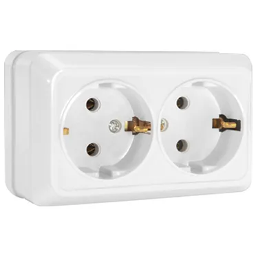 Розетка двухместная без заземления, открытая установка UNIVERSAL MR UNIVERSAL 84106