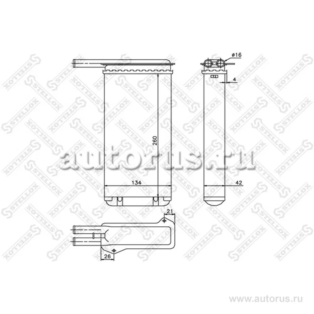 Радиатор печки Ford Escort 1.3-1.8TD 90-01 STELLOX 10-35022-SX