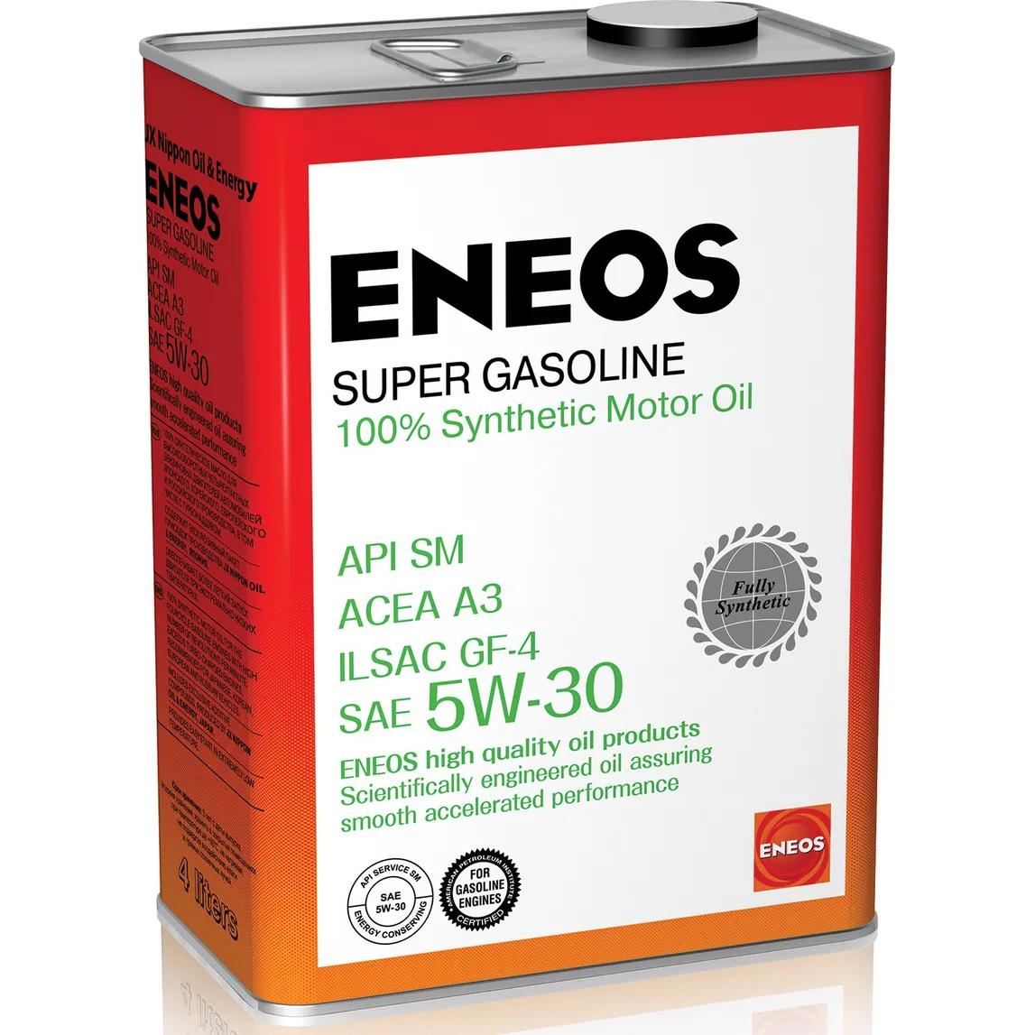 Масло моторное ENEOS Super Gasoline SM 5W-30 синтетическое 4 л OIL4070